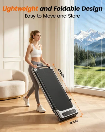 Vista 8 de Walking Pad Treadmill, Folding Treadmill for Home with Handrail& Incline