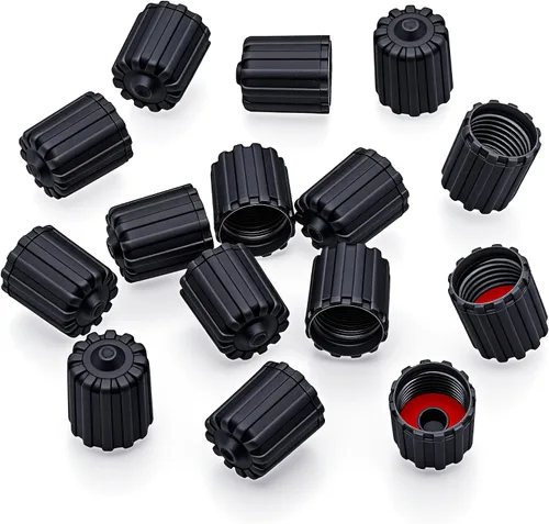 Vista 57 de 10 piezas de tapas de válvula de neumático TPMS con vástago largo, tapas de válvula de rueda de plástico negro para TPMS TR20008, tapas de vástago