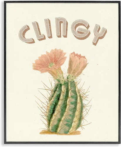 Vista 15 de Abstracto Cactus Trio Botanical, 11 x 14 pulgadas enmarcado Giclée Print Azul