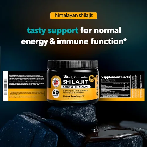 Vista 8 de VitaUp Gomitas Shilajit para energía e inmunidad + gomitas de biotina para el cabello, la piel y las uñas