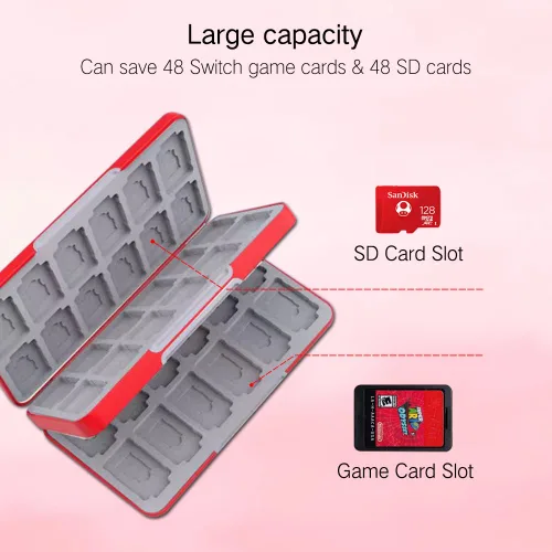 Vista 161 de PERFECTSIGHT Switch Game Case Compatible with Nintendo Switch Game Holder for Switch OLED/ Lite Game Card Case Cartridge with 24 Slots Game Card
