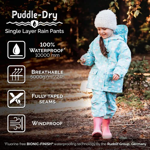 Vista 4 de JAN & JUL Pantalones de lluvia impermeables para niños pequeños y niños