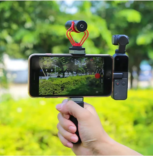 Vista 2 de Abrazadera plegable para teléfono con rosca de 1/4 pulgadas, soporte de zapata fría compatible con DJI Osmo Pocket Pocket2 Handheld Gimbal