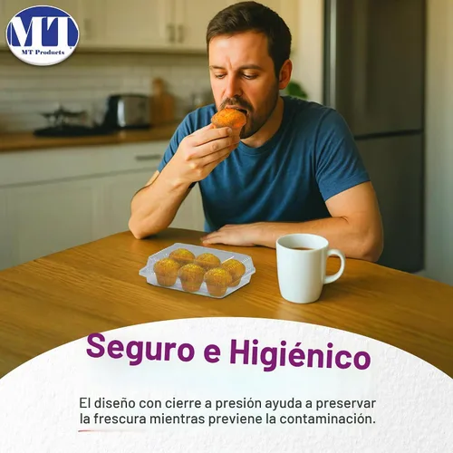 Vista 6 de MT Products Recipientes transparentes para llevar OPS de 6.8 x 5.6 x 2.1 pulgadas, recipientes de plástico para postres con tapas, paquete de 40
