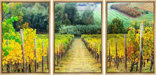 Vista 150 de wall26 Lienzo enmarcado para pared, juego de arte de acuarela pastel, paisaje rural, ilustraciones con formas abstractas, arte moderno, decorativo