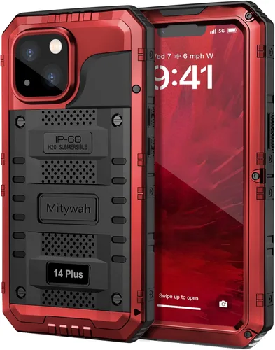 Vista 14 de Mitywah Funda impermeable para iPhone 7/iPhone 8 / iPhone SE 2020, funda de metal resistente de grado militar, protección de cuerpo completo