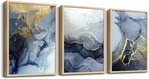 Vista 10 de Arte en lienzo enmarcado en negro para decoración de sala de estar y dormitorio - Pintura de pared de playa en blanco y negro - Imágenes de olas