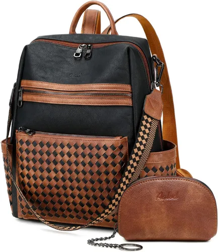 Vista 13 de AGLOD mochila de cuero para mujer, bolso de diseñador para damas, con correa para el hombro, bolso de trabajo de imitación, bolsos de mano