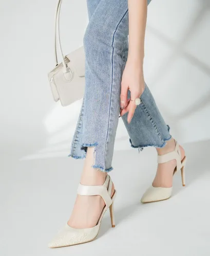 Vista 4 de EBYNUE Zapatos de tacón alto sexy para mujer, zapatos de vestir cómodos y puntiagudos de 4 pulgadas con punta cerrada, estilete de aguja para fiesta