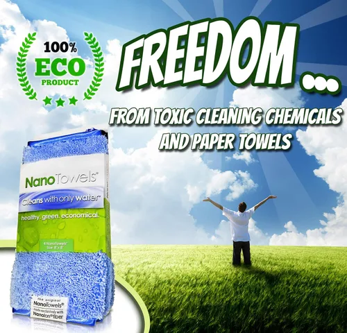 Vista 2 de Life Miracle Nano Toallas: increíble tela ecológica que limpia prácticamente cualquier superficie con solo agua. No más toallas de papel o productos