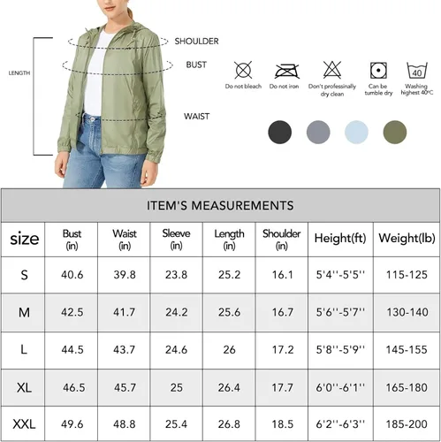 Vista 6 de MONSTER VALLEY Women Running Rain Lightweight Jacket Waterproof Hooded Cycling Rain Jackets Outdoor Packable