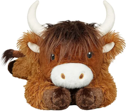 Vista 10 de Animales de peluche ponderados de 4 libras, lindos animales de peluche de vaca de las Tierras Altas ponderados - Juguetes de peluche de vaca