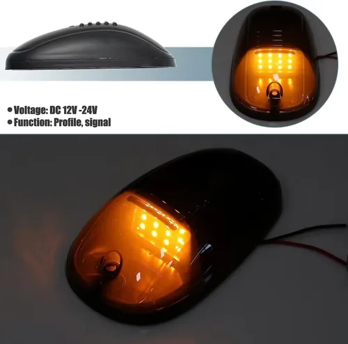 Vista 12 de 5 luces marcadoras de cabina, compatibles con Dodge Ram 1500 2500 3500 4500 5500 2003-2018 con lente ahumada, carcasa LED ámbar, luces de techo