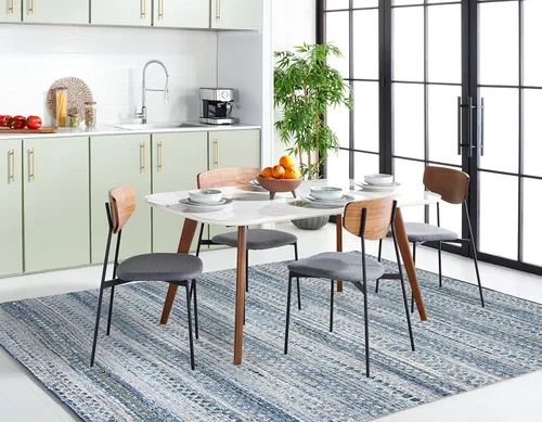 Vista 2 de SAFAVIEH Colección Montauk - Alfombra decorativa, 3 x 5 pies, azul, hecha a mano, ideal para zonas de alto tráfico en entrada, sala de estar