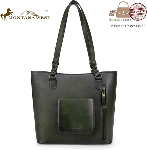 Vista 2 de Montana West Bolsos de mano de cuero genuino para mujer, bolsos de hombro con borla