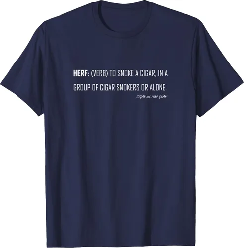 Vista 31 de Herf definition - Camiseta de manga corta, diseño con texto "Cigar Smoker Puff Verb Stogie Habano" Negro
