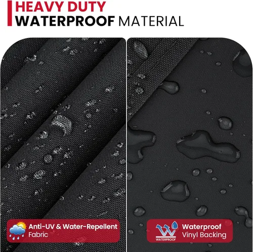 Vista 4 de Unicook Funda para parrilla compatible con Weber Q2000 Q300 Q3000 Q3200 Series con carro, en comparación con Weber 7112, resistente al agua