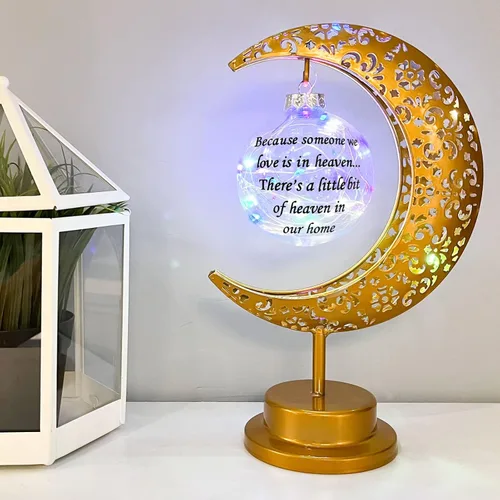 Vista 8 de Besoamo Lámpara conmemorativa de luna, regalos de condolencias por pérdida de un ser querido, regalos de recuerdo de condolencias de duelo