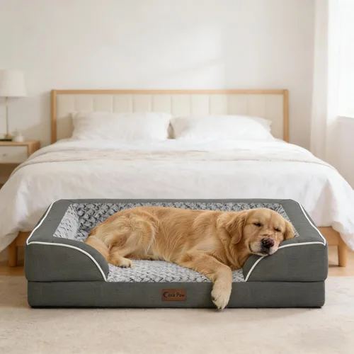 Vista 40 de Camas ortopédicas para perros grandes, cama de espuma viscoelástica impermeable para mascotas grandes con lados 89x56 cm, sofá para perros grandes