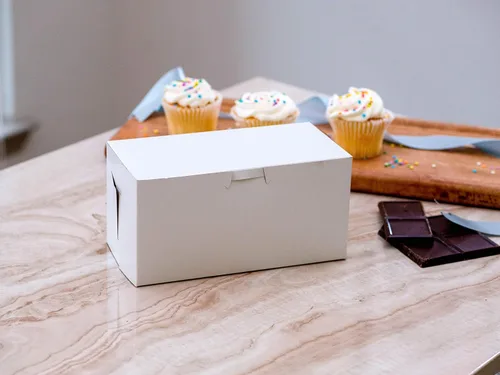 Vista 8 de SCT - Cajas para panadería blancas de una pieza, sin ventana, 4 x 2 x 5.5 pulgadas, blanco, papel, 250