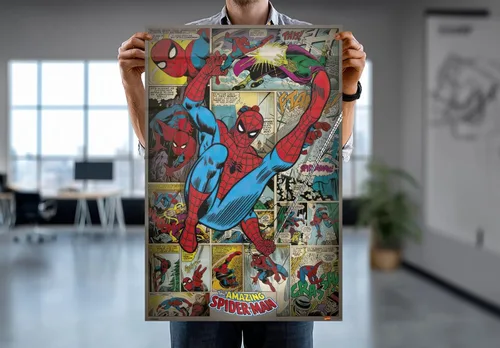 Vista 7 de The Amazing Spider-Man - Póster impreso de Marvel Comics (estilo retro, montaje cómico) (tamaño: 24 x 36 pulgadas) (póster laminado)