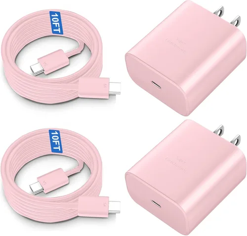 Vista 8 de Cargador rápido USB C de 45 W, cargador súper rápido de 45 vatios tipo C con cable de carga rápida Android de 6.6 pies para Samsung Galaxy S26