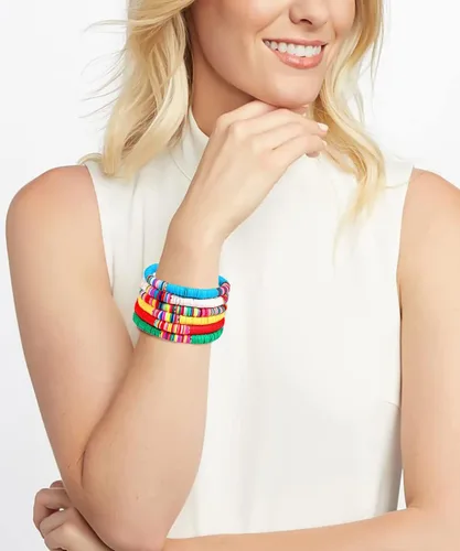 Vista 81 de Surfer Heishi - Pulseras apilables para mujer, apilables, de vinilo arcoíris, disco de arcilla, pulseras elásticas para la amistad, joyería bohemia