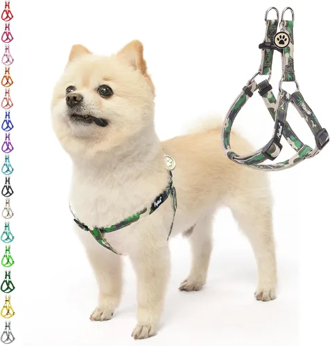 Vista 69 de Pupteck - Arnés para perros sin jalar, suave, ajustable, de nailon, talla básica, chaleco para cachorro, para caminar al aire libre con etiqueta