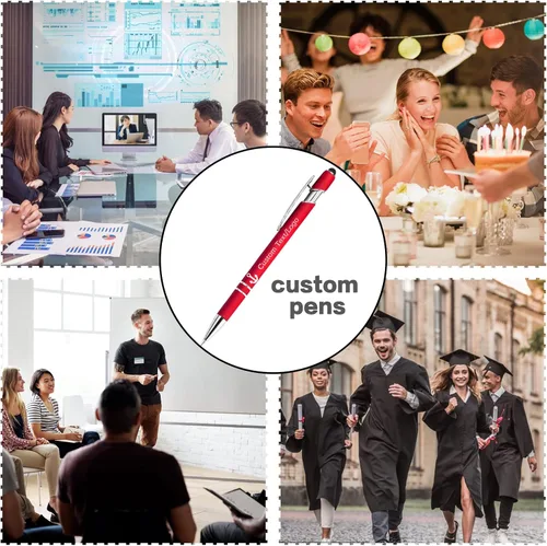 Vista 7 de Bolígrafos personalizados personalizados con nombre y logotipo, bolígrafo grabado, bolígrafos personalizados para oficina, negocios, lápiz