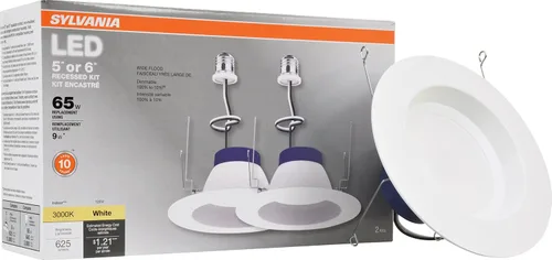 Vista 15 de Sylvania - Kit de luz empotrable de 5 pulgadas/6 pulgadas con tecnología LightSHIELD, LED germicida, 9 W = 65 W, 700 lúmenes, 5 CCT selección