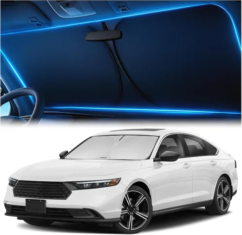 Vista 12 de Magnelex - Parasol para parabrisas para Tesla Model 3 y Model Y 2017-2026, parasol plegable para ventana de automóvil, cubierta de visera térmica