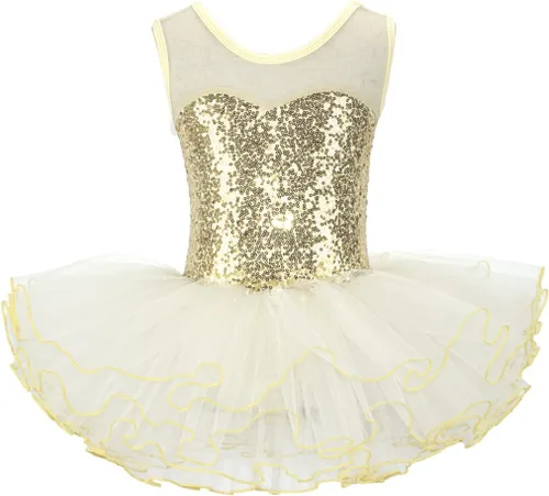 Vista 2 de Disimlarl Girls Ballerina Prom Party Costume Kids Flower Dress Dancewear Gymnastic Leotard Ballet Dress