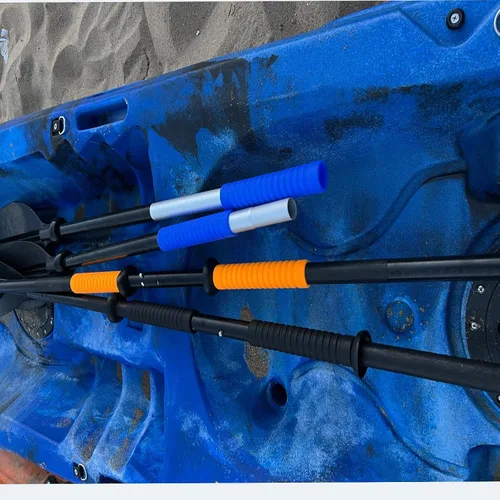 Vista 6 de JK - 2 empuñaduras para remo de kayak, accesorios de silicona antideslizante para remo de kayak