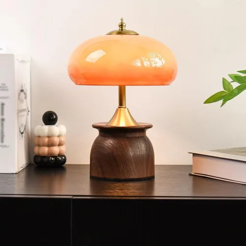 Vista 5 de Lamp for Desk Retro Atmosphere Glass Night Light Creative Medieval Style Table Lamp Bedroom Bedside Lamp Desk Lamps for Home Office