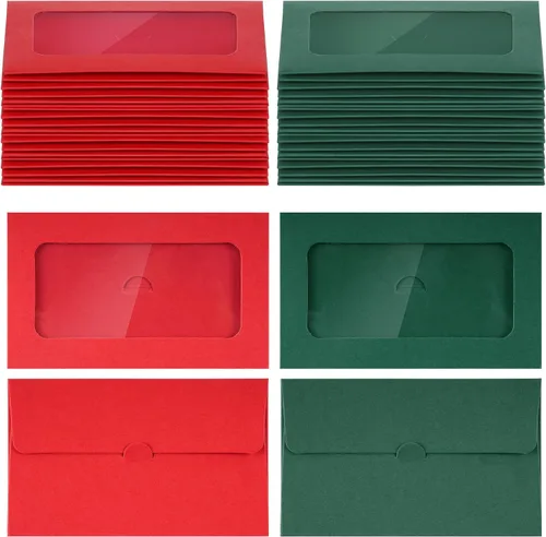 Vista 7 de 100 sobres negros para tarjetas de regalo, fundas en blanco, soporte para tarjetas Sobres pequeños, mini, para negocios, Navidad, 4 x 2.4 pulgadas