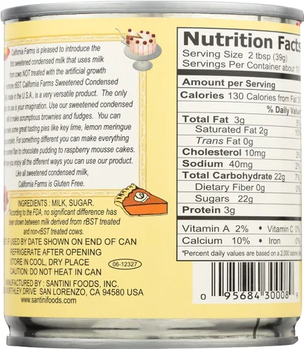 Vista 4 de California Farms, leche condensada endulzada sin gluten, 14 onzas