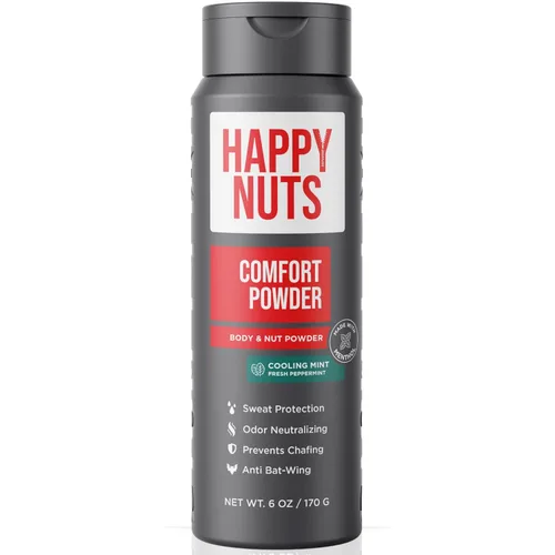 Vista 14 de HAPPY NUTS Comfort Powder - Antirozaduras y desodorante, sin aluminio, control del sudor y el olor para picazón deportista, ingle y partes privadas