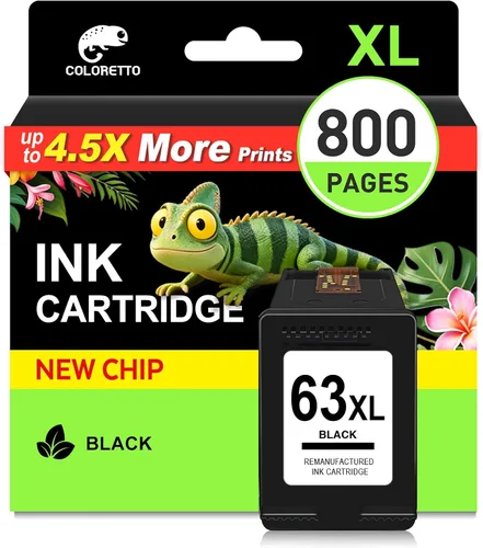 Vista 10 de Cartucho de tinta negra 63XL para HP Ink 63 HP63 Black Printer Ink Combo