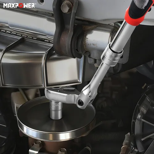 Vista 7 de MAXPOWER Llave de Tubo de cabeza flexible de 1/2 pulgada, función de trinquete reversible de liberación rápida de 72 dientes, mango extensible