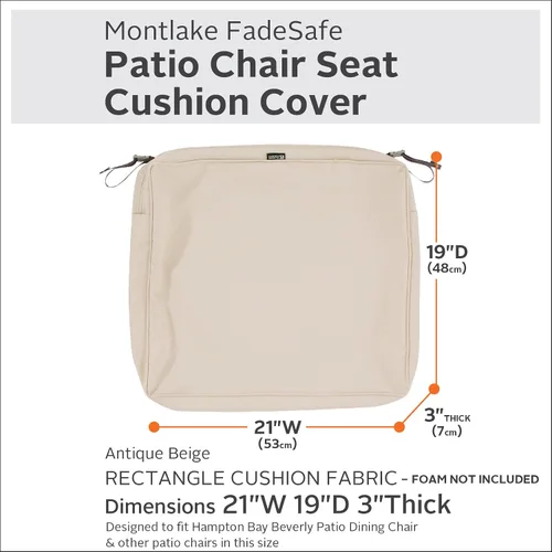 Vista 3 de Classic Accessories - Funda de cojín Montlake para banca de patio, Beige antiguo