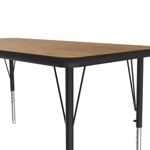 Vista 5 de Correll Econoline AM2448-REC-06 - Mesa de actividades para el aula, rectangular de 24 x 48 pulgadas, parte superior de melamina de roble medio