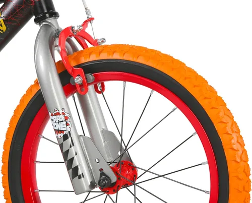 Vista 8 de Dynacraft Hot Wheels BMX Bike for Boys, 12-18 Inch Kids Bike, Ages 3-9, Rev Grip Handlebar Feature, Red & Black
