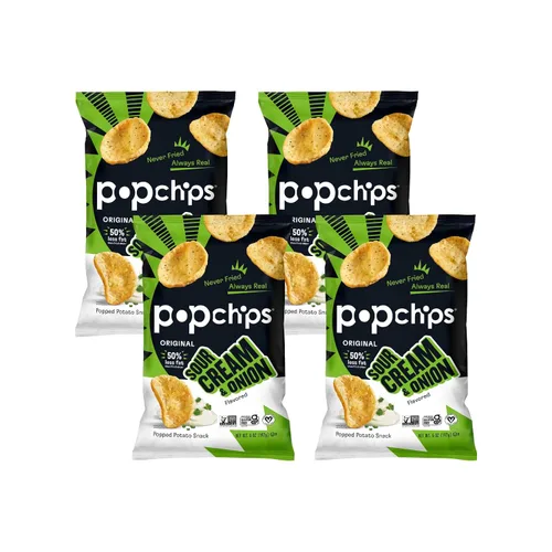 Vista 25 de Popchips Paquete variado de papas fritas, porciones individuales de 0.8 onzas (paquete de 24), 4 sabores: 8 sal marina, 8 barbacoa, 4 crema agria