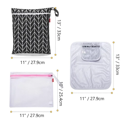 Vista 6 de Damero Bolsa de piezas de extractor de leche, bolsa de piezas de extractor de leche seco y húmedo, bolsa de bombeo con alfombrilla impermeable