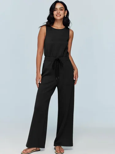Vista 2 de AUTOMET Trajes de otoño para mujer, ropa casual de moda, sin mangas, pierna ancha, pantalones largos