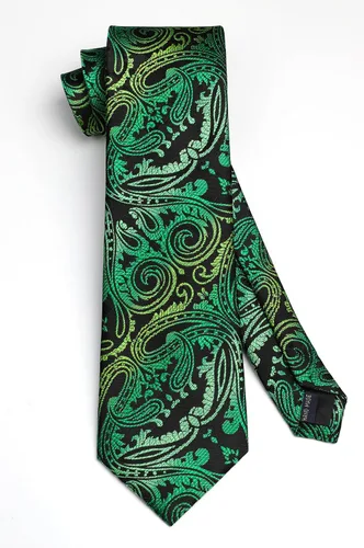 Vista 43 de HISDERN Corbatas para hombre, corbata de cachemira y bolsillo cuadrado tejido clásico floral para hombre, corbata de fiesta de boda