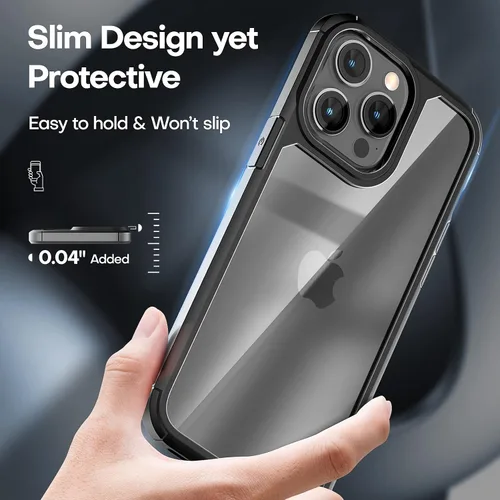 Vista 6 de TAURI Funda 5 en 1 para iPhone 14 Pro Max, [protección contra caídas de grado militar] Funda delgada a prueba de golpes con cordón para teléfono