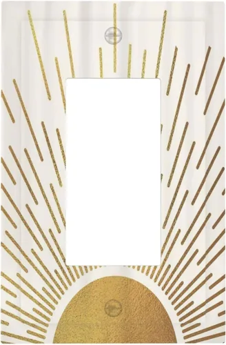 Vista 14 de Cubiertas de Interruptor de Luz de 1 Gang con Estrella de Mar y Concha Marina en Tablero de Madera, Placas de Pared Sin Dispositivo, Placa Frontal