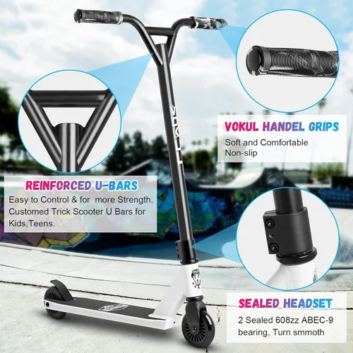 Vista 4 de VOKUL Patinete Pro Completo para niños, niños y niñas adolescentes desde 6 años - Patinete de acrobacias Pro Stunt para trucos de estilo libre