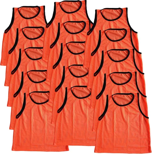 Vista 17 de BlueDot Trading Adult & Youth Scrimmage Training Vests for Soccer, Basketball & More – Available in 1, 6, 12, 24 Packs Naranja